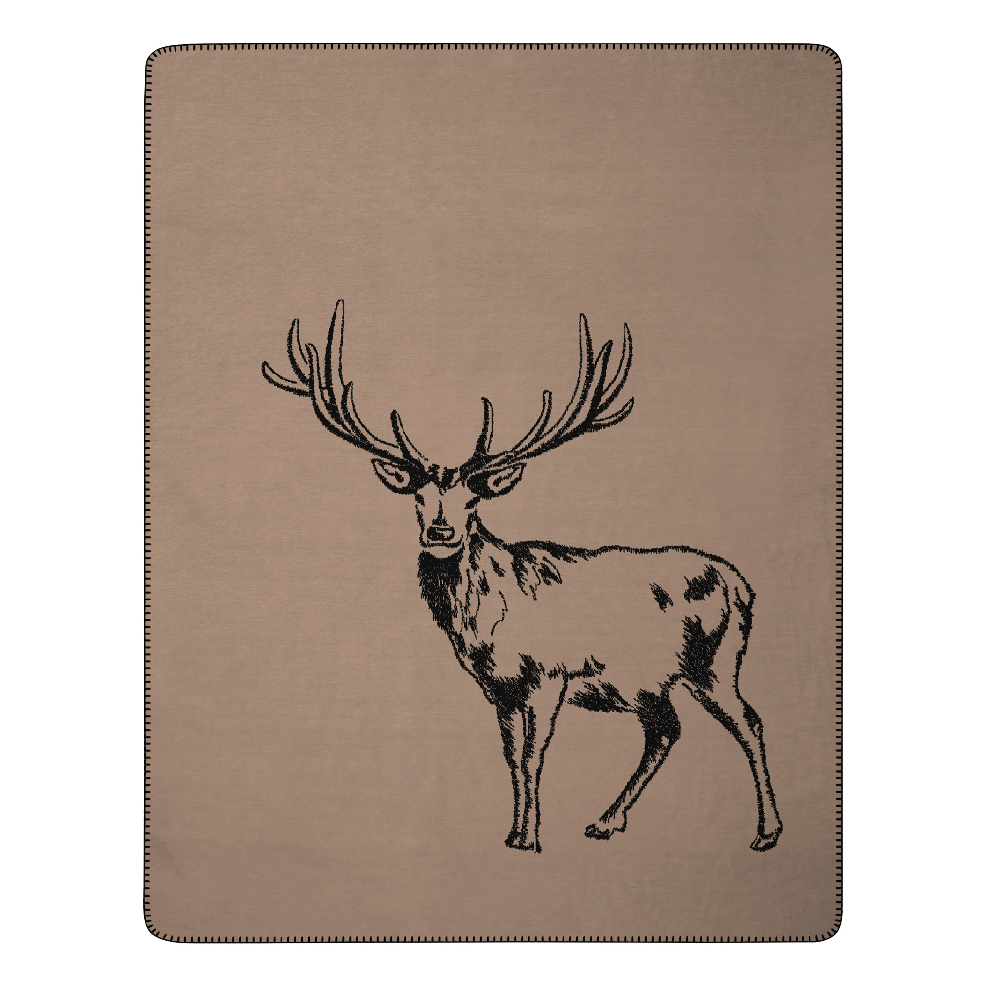Biederlack Plaid DEER Schwarz-Hellbraun