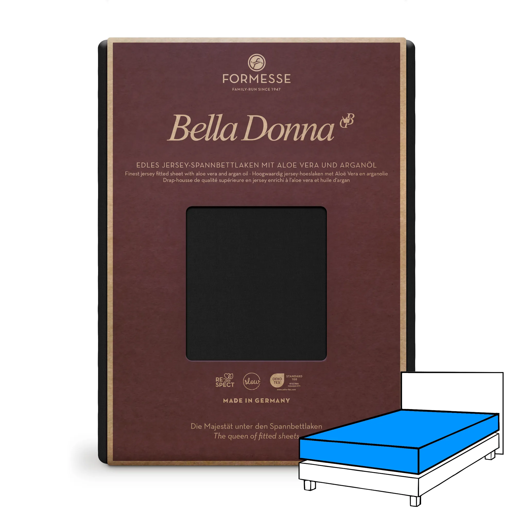 BELLA DONNA Spannbettlaken Jersey Schwarz 1