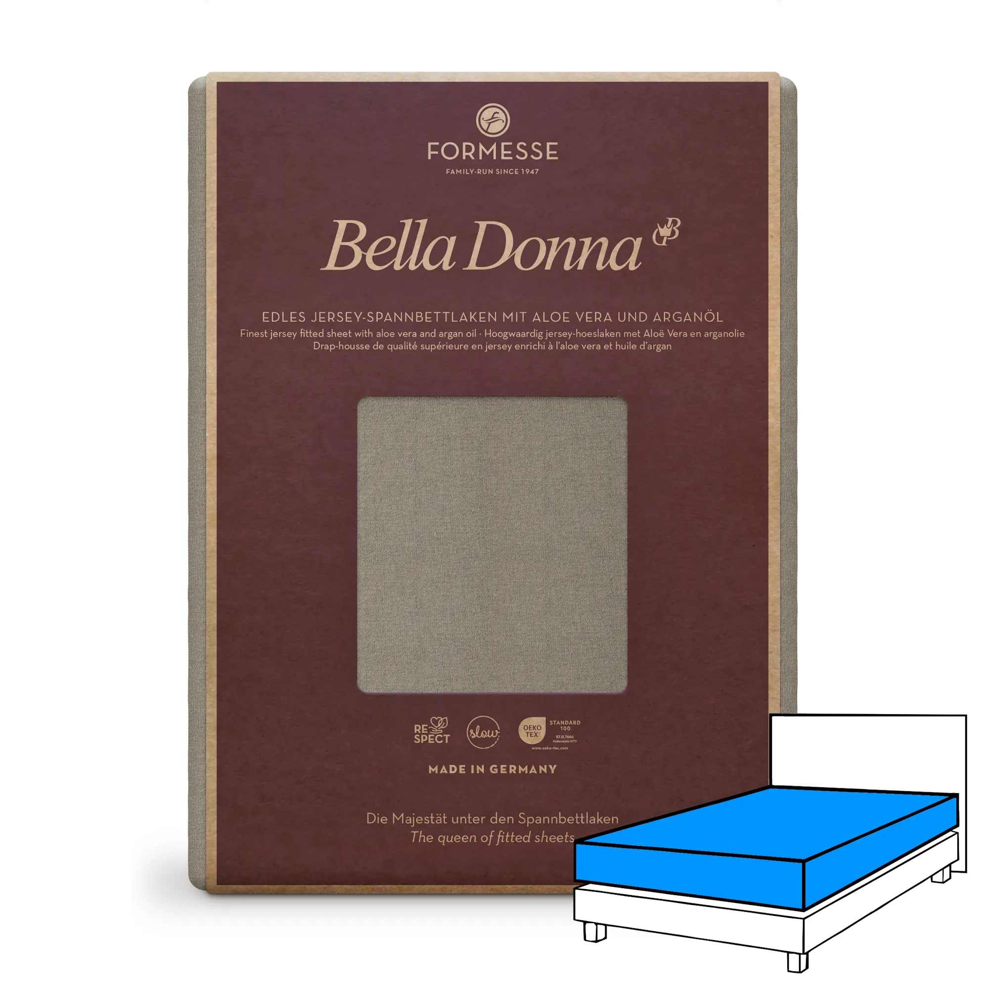 BELLA DONNA Spannbettlaken Jersey Platin 1