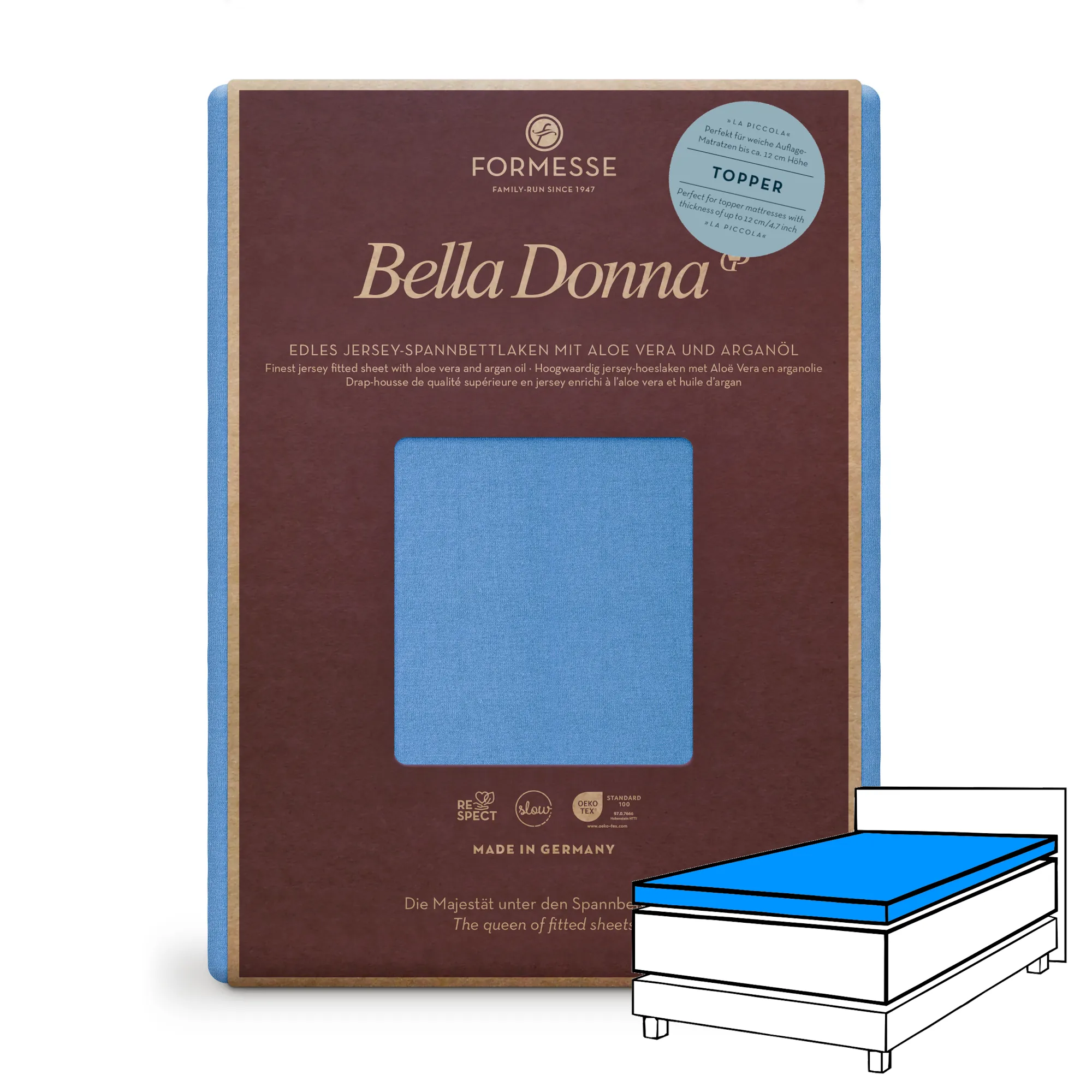 Bella Donna LA PICCOLA Topper Spannbettlaken Jersey Azur