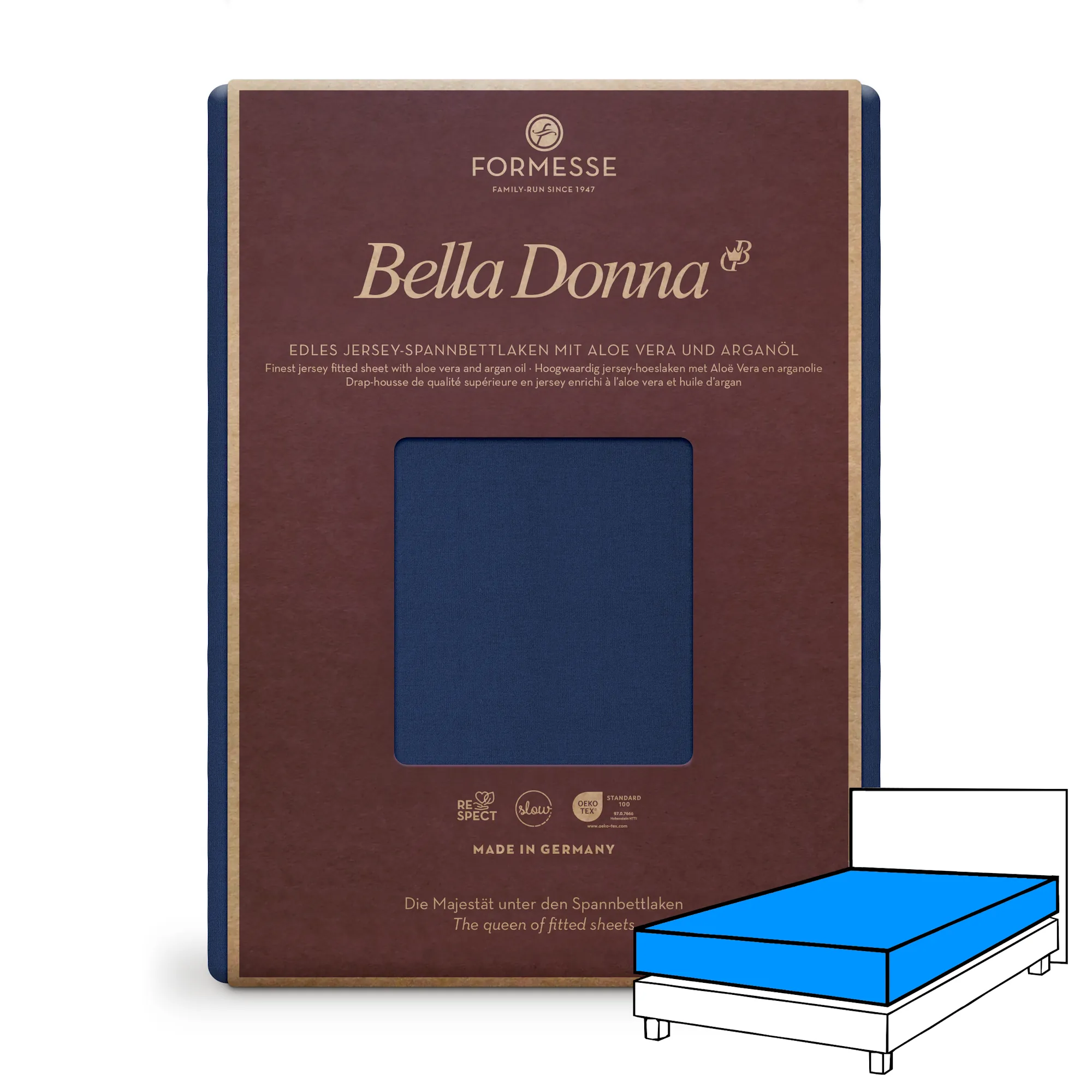BELLA DONNA Spannbettlaken Jersey Marine Produktbild 1 BELLA DONNA Spannbettlaken Jersey Marine 1