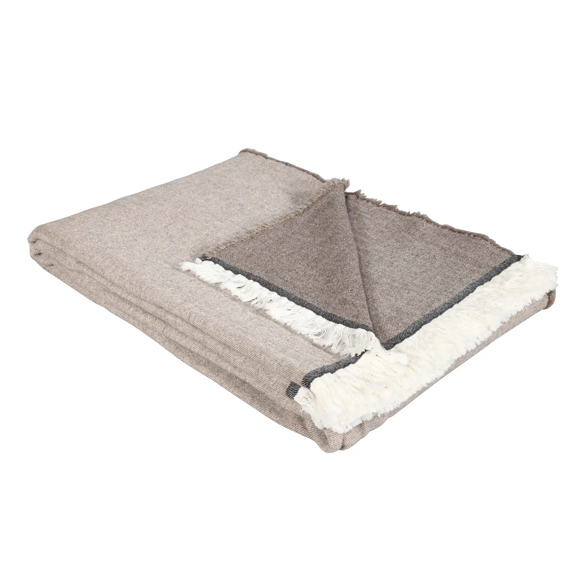 Eskimo Plaid LILY Wolle Taupe-Braun Produktbild Eskimo Plaid LILY Wolle Taupe-Braun