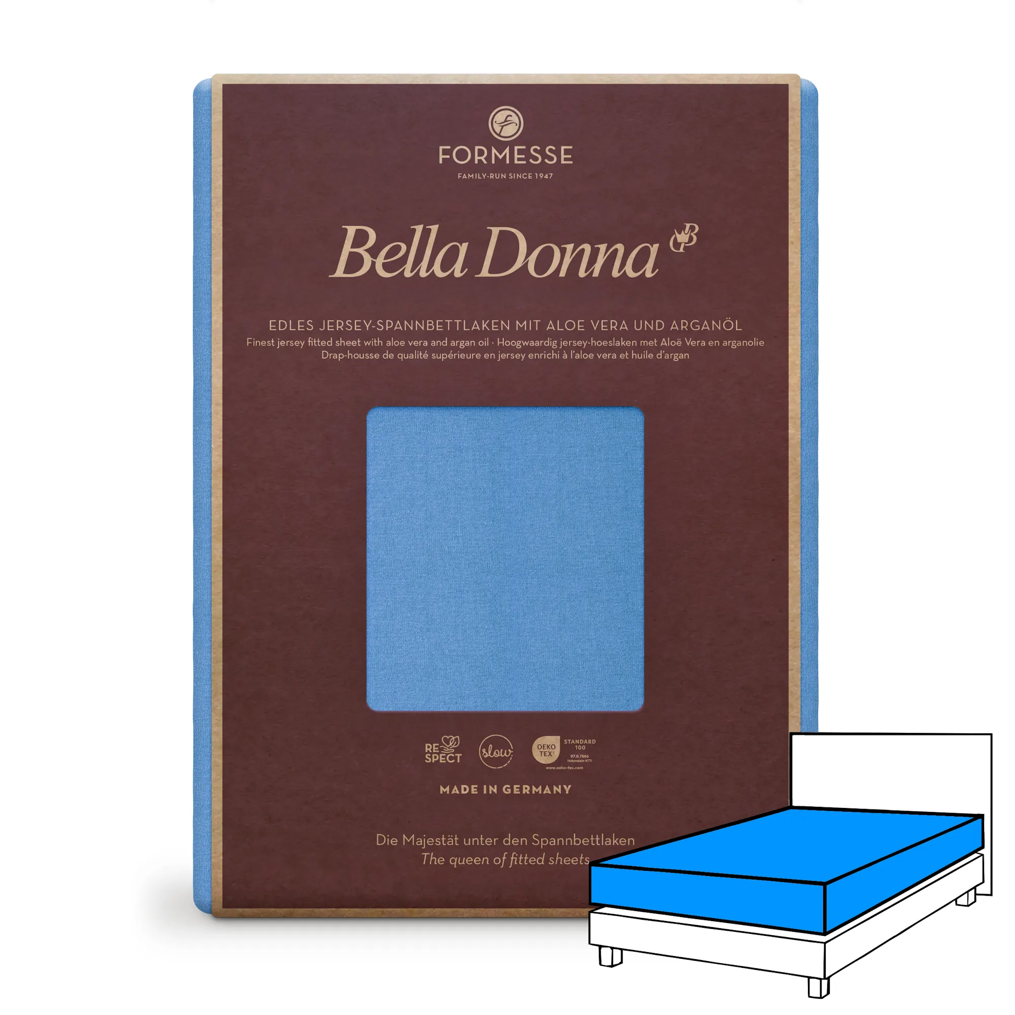 BELLA DONNA Spannbettlaken Jersey Azur 1