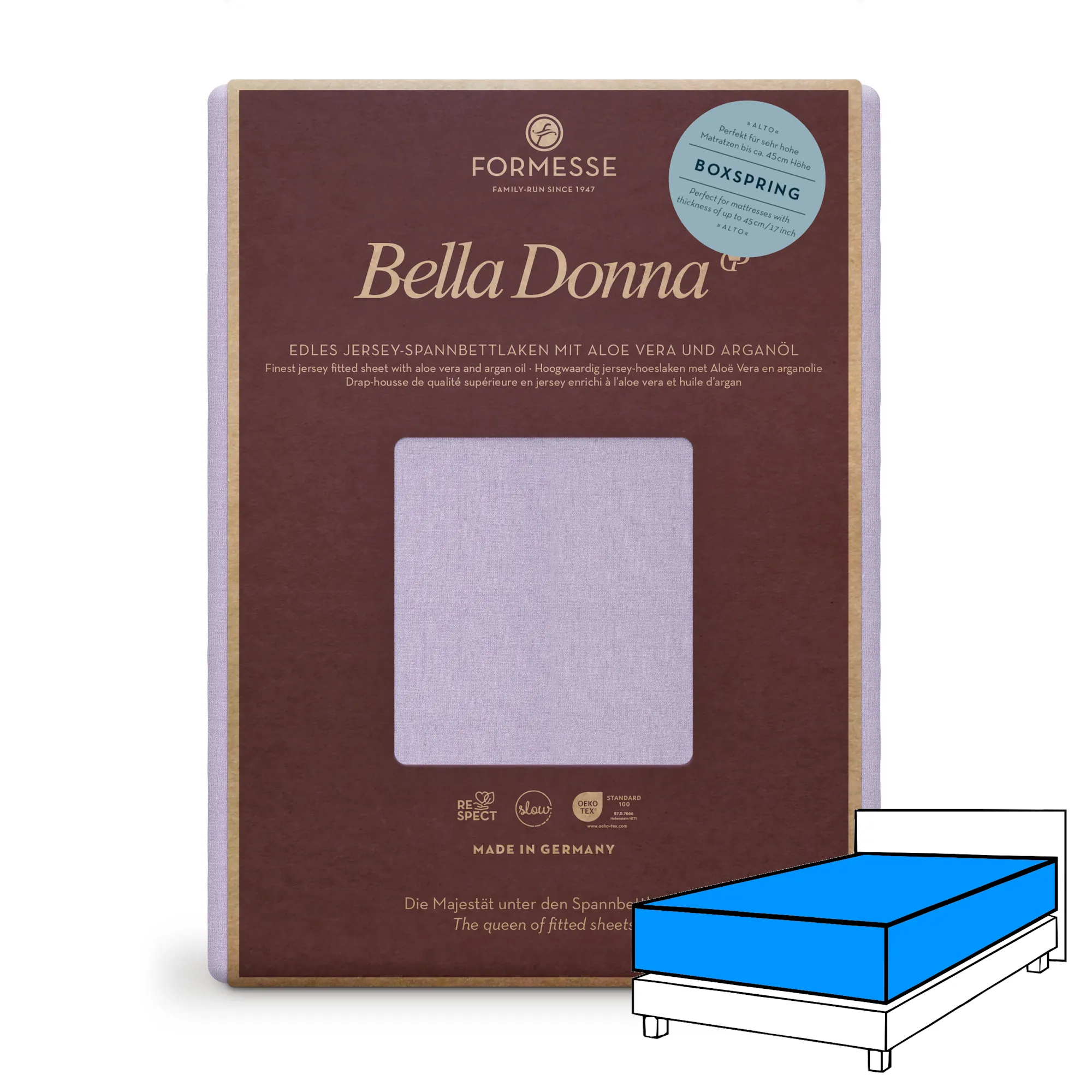 Bella Donna ALTO Boxspringbett Spannbettlaken Jersey Flieder