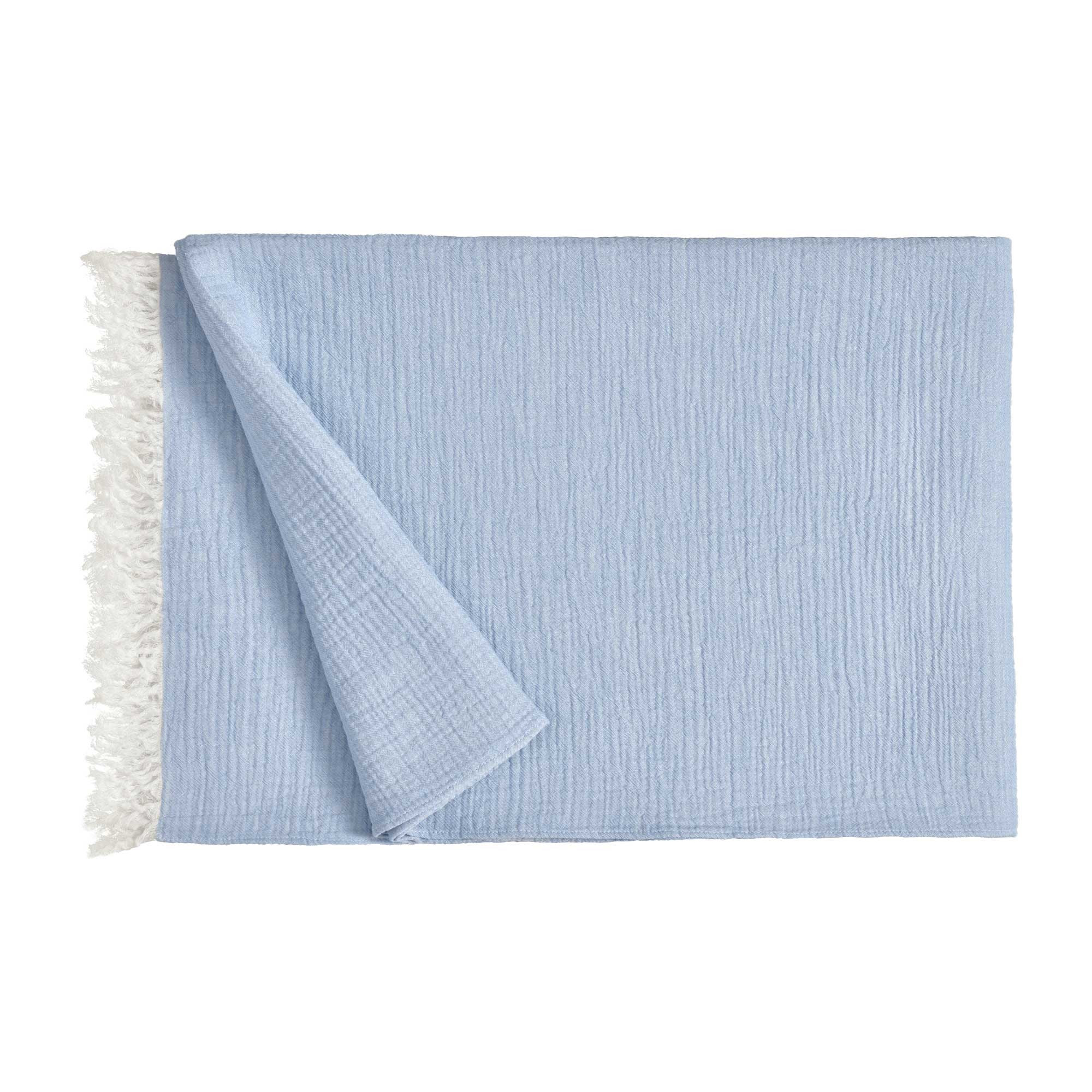 Fischbacher 1819 Plaid LAGO Baumwolle Hellblau