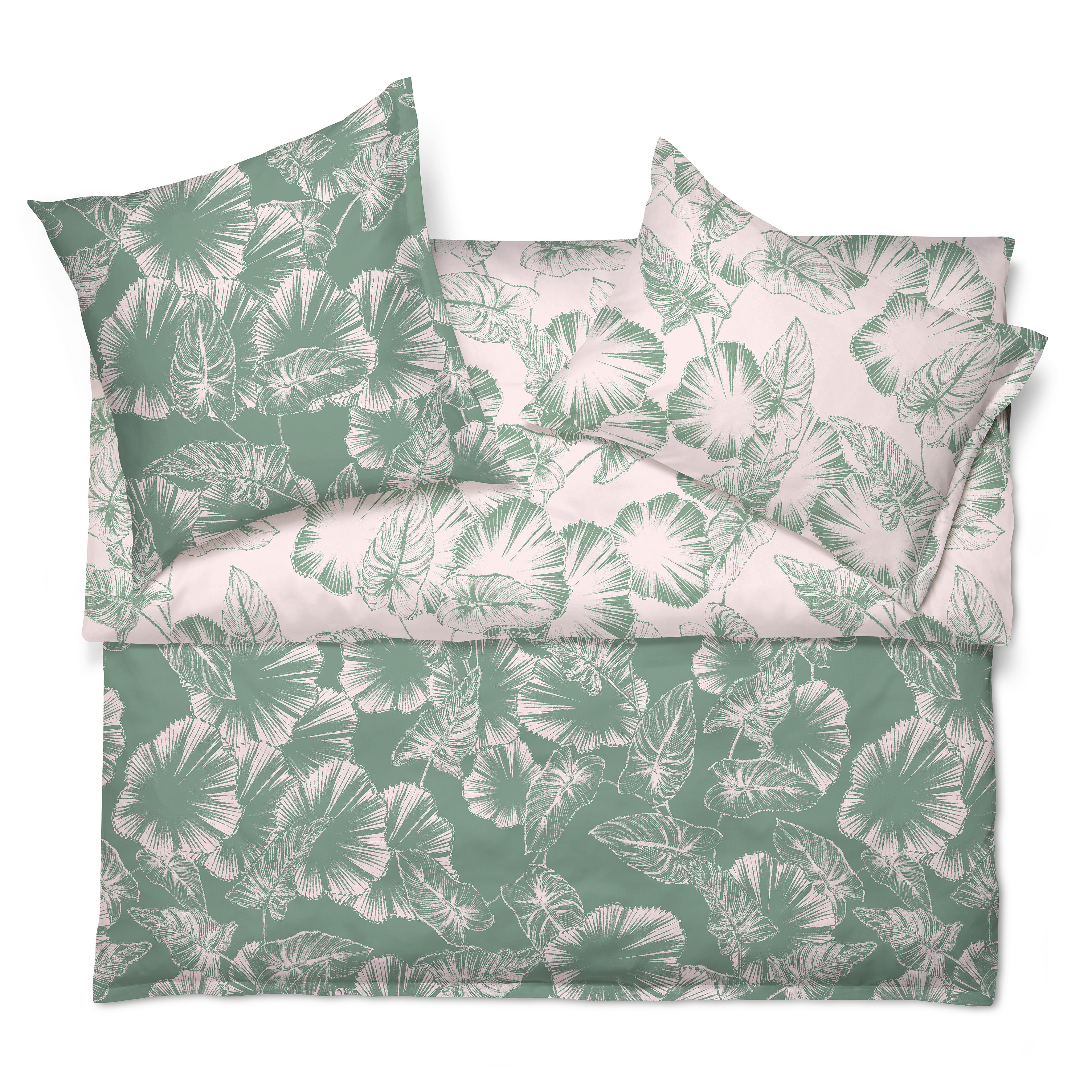 Schlossberg Bettwäsche LEAF Satin Vert