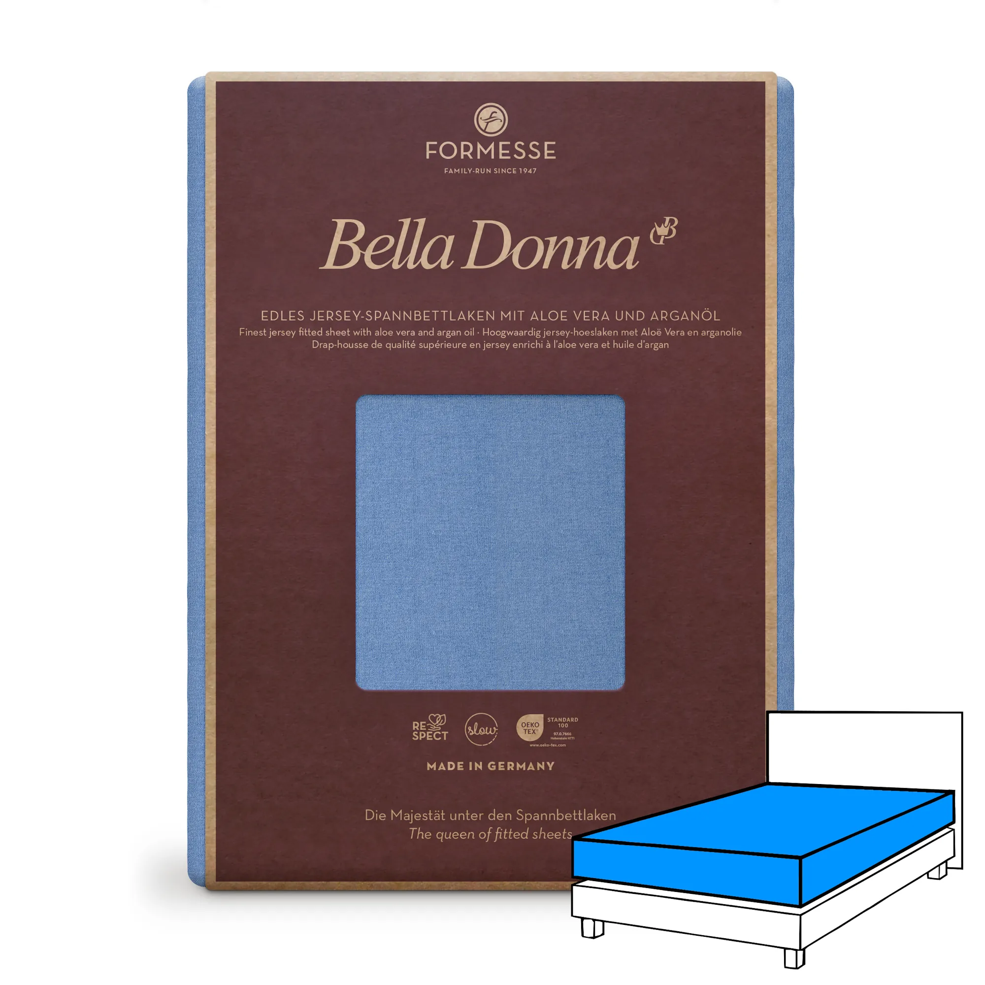 BELLA DONNA Spannbettlaken Jersey Jeansblau Produktbild 1 BELLA DONNA Spannbettlaken Jersey Jeansblau 1
