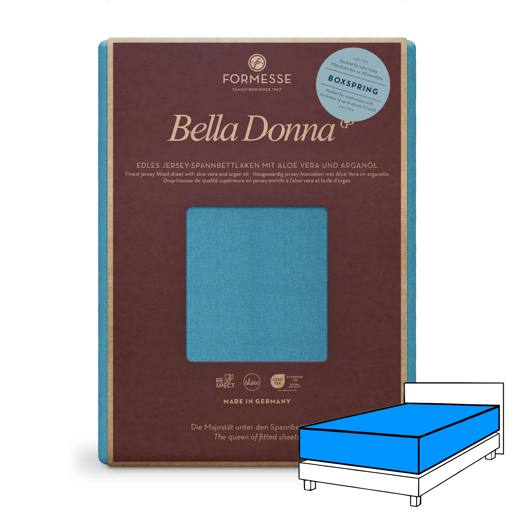 Bella Donna ALTO Boxspringbett Spannbettlaken Jersey Arktis Produktbild Bella Donna ALTO Boxspringbett Spannbettlaken Jersey Arktis