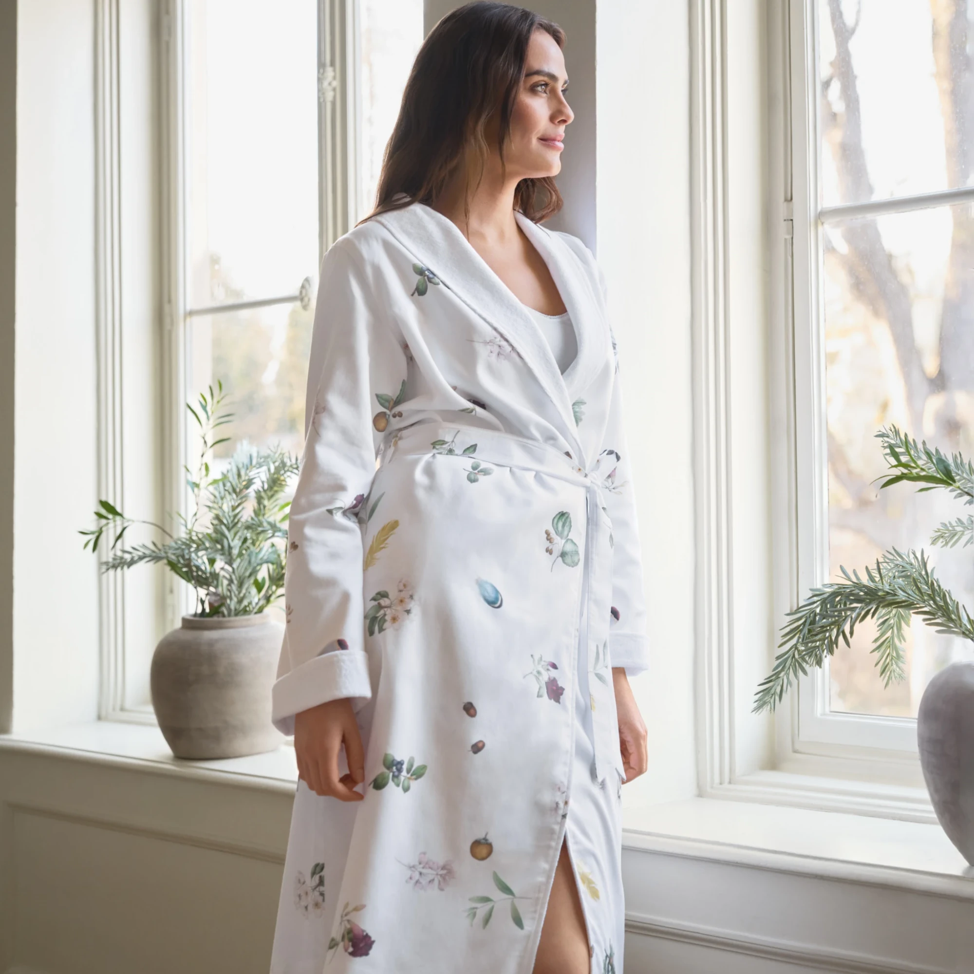 Schlossberg Morgenmantel AMBRA Satin Noblesse Blanc 2