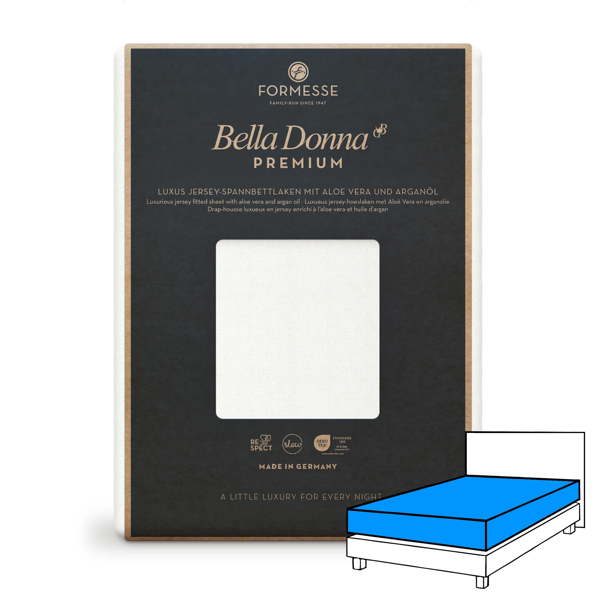 BELLA DONNA PREMIUM Spannbettlaken Jersey Wollweiß 1