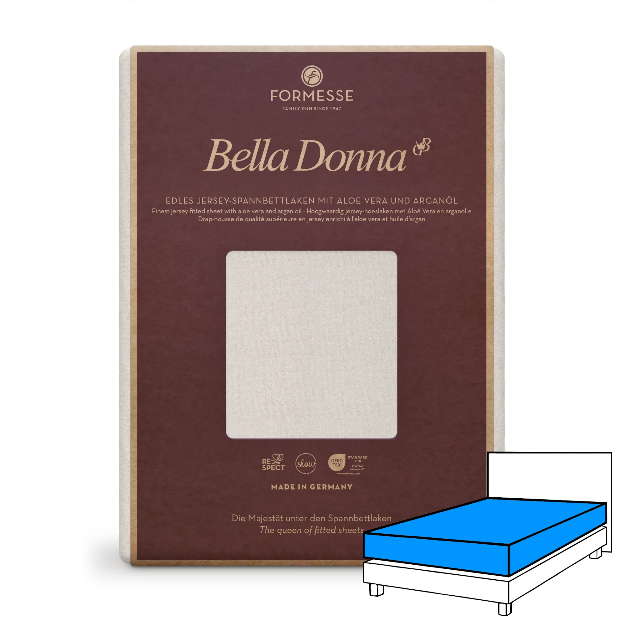 BELLA DONNA Spannbettlaken Jersey Silber Produktbild 1 BELLA DONNA Spannbettlaken Jersey Silber 1