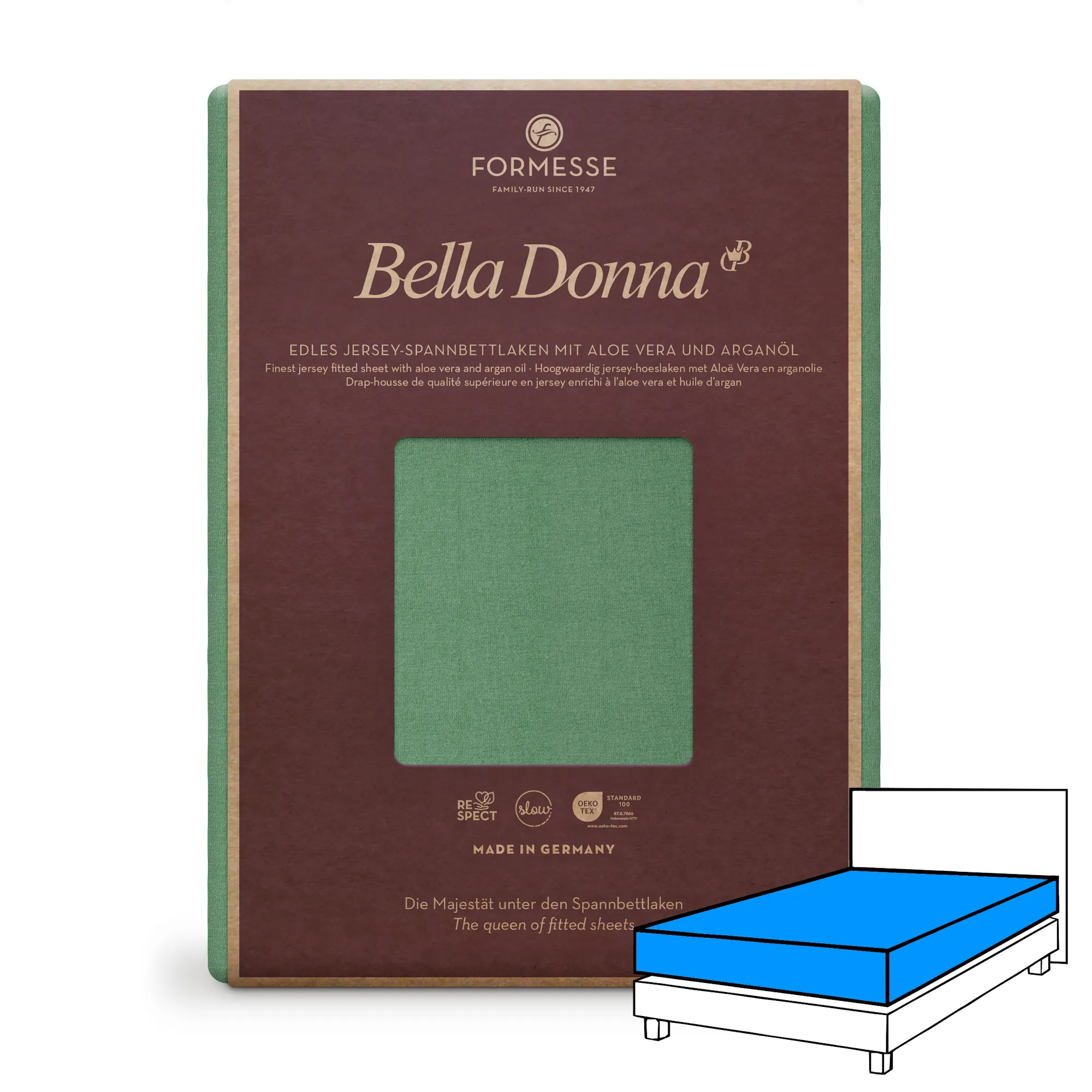 BELLA DONNA Spannbettlaken Jersey Olive 1