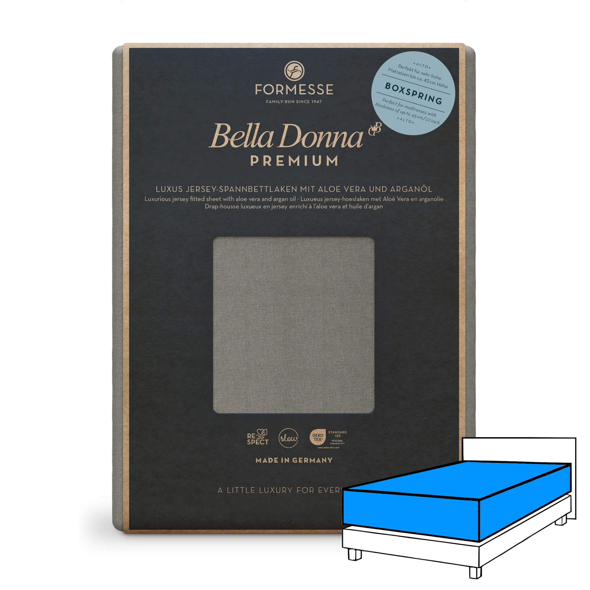 Bella Donna PREMIUM ALTO Spannbettlaken Jersey Platin