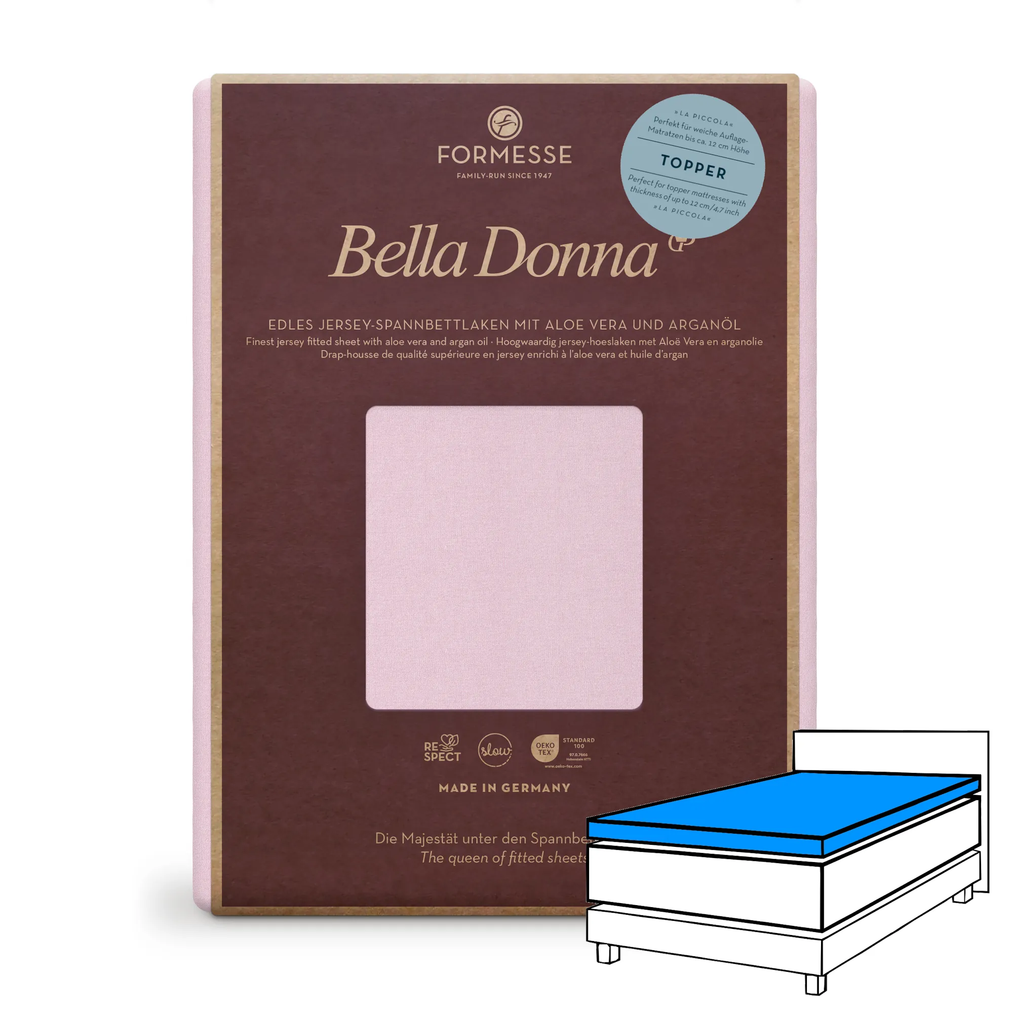 Bella Donna LA PICCOLA Topper Spannbettlaken Jersey Rose