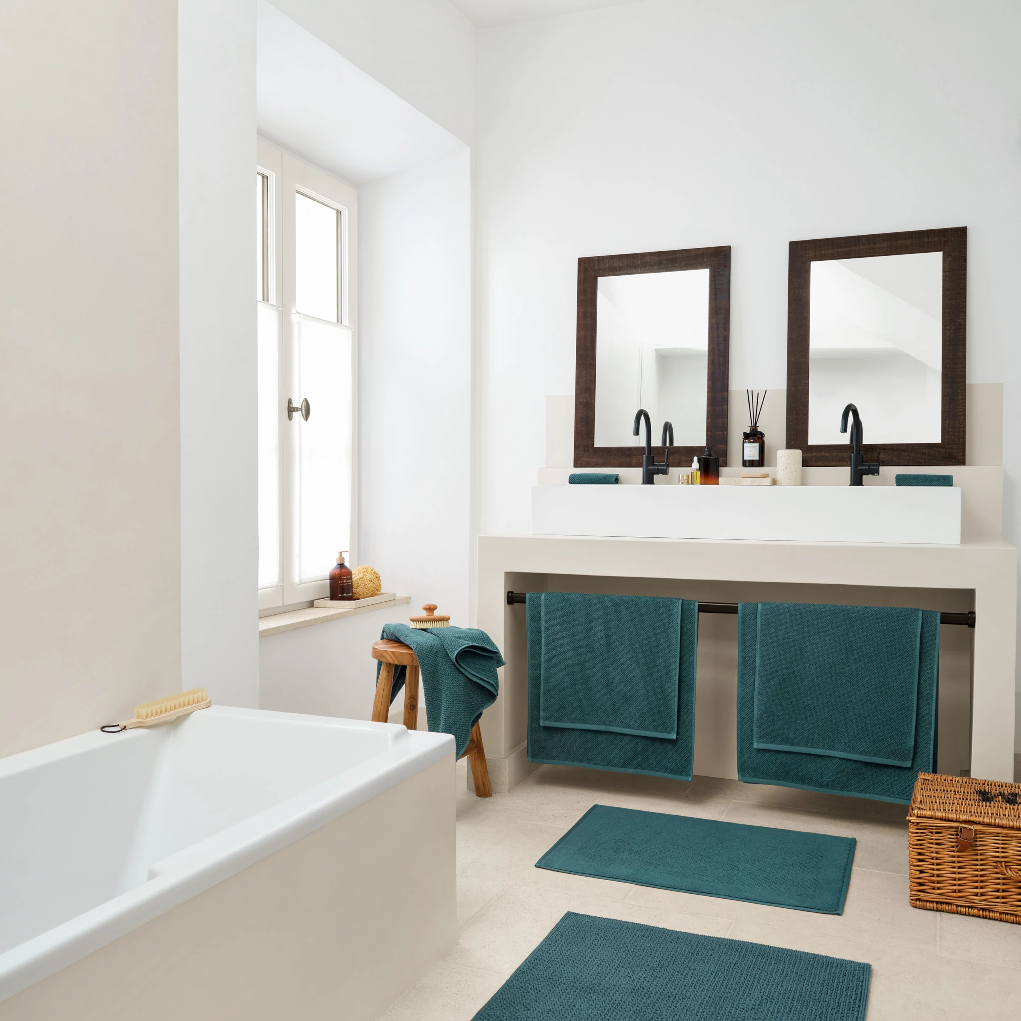 Schlossberg Badteppich NOVA GOTS Teal Produktbild 2 Schlossberg Badteppich NOVA GOTS Teal 2