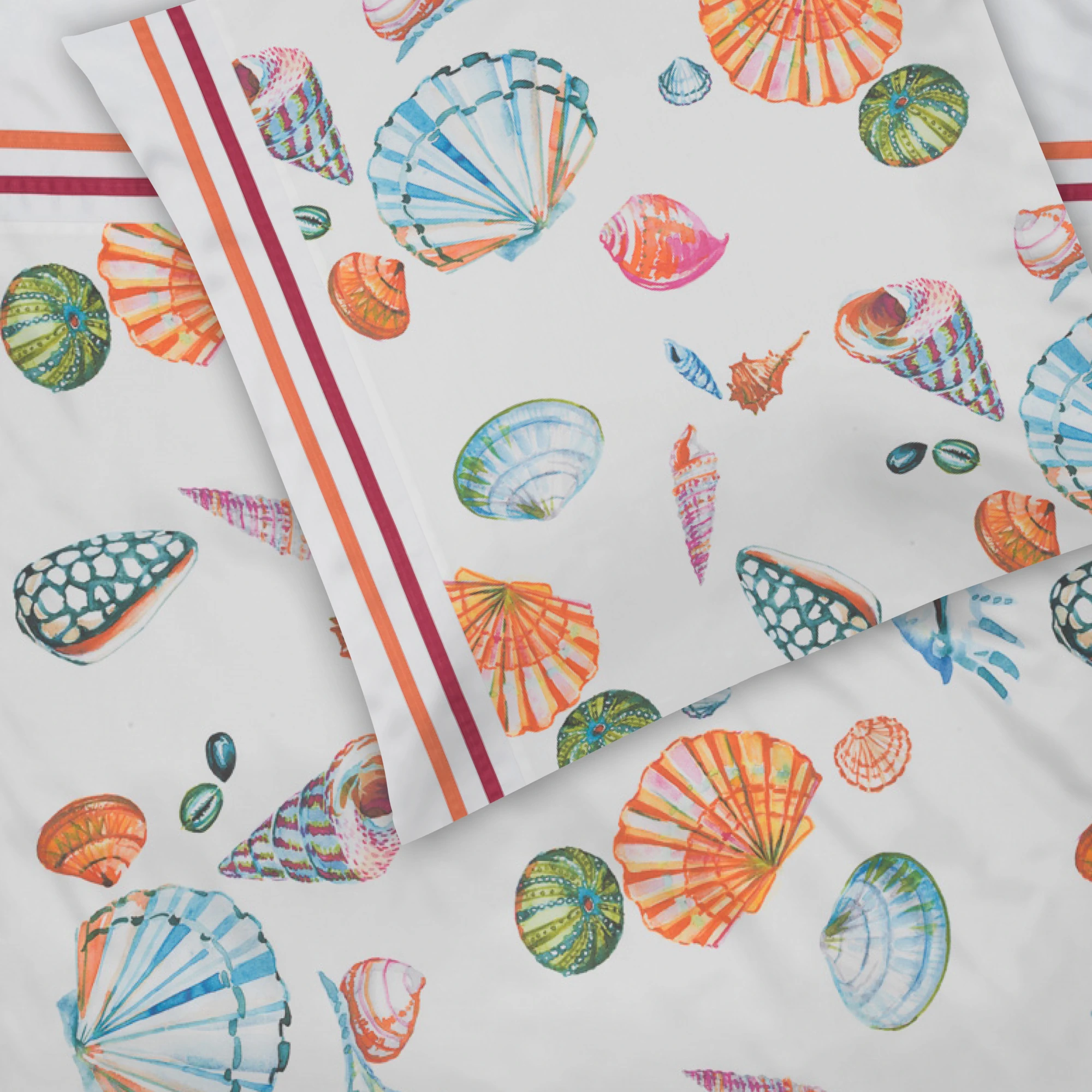 Graser Bettwäsche FENELLA BEACH Satin Weiß-Weiß-Beaujolais