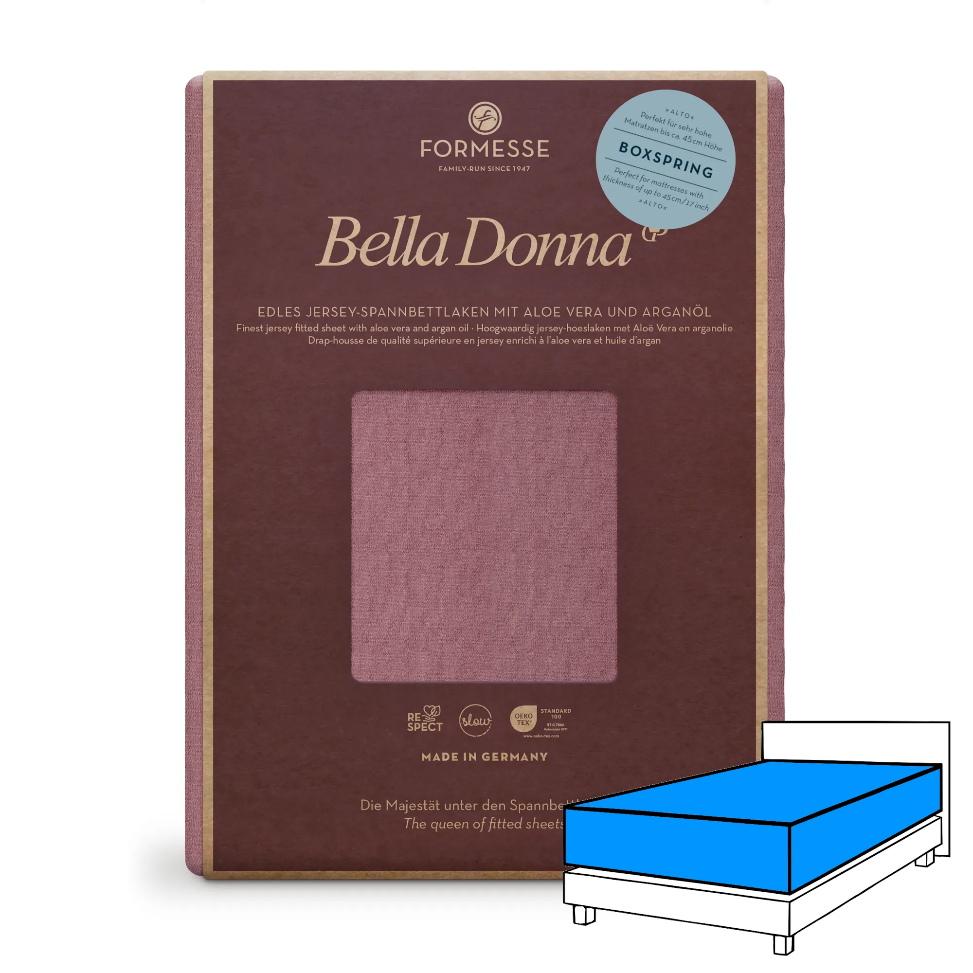 Bella Donna ALTO Boxspringbett Spannbettlaken Jersey Vintage Rose