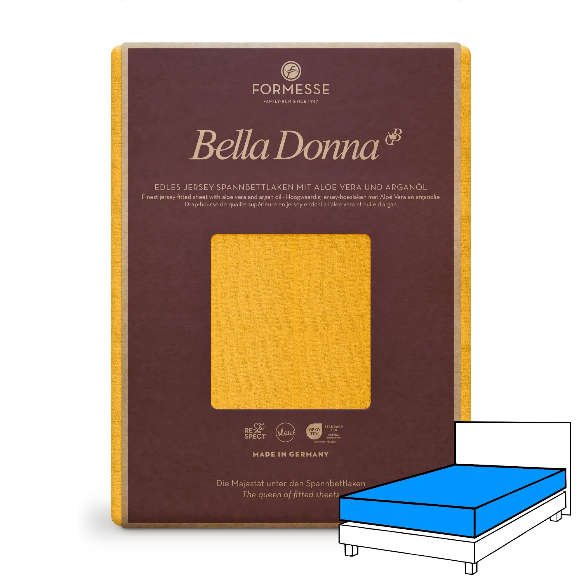 BELLA DONNA Spannbettlaken Jersey Curry 1