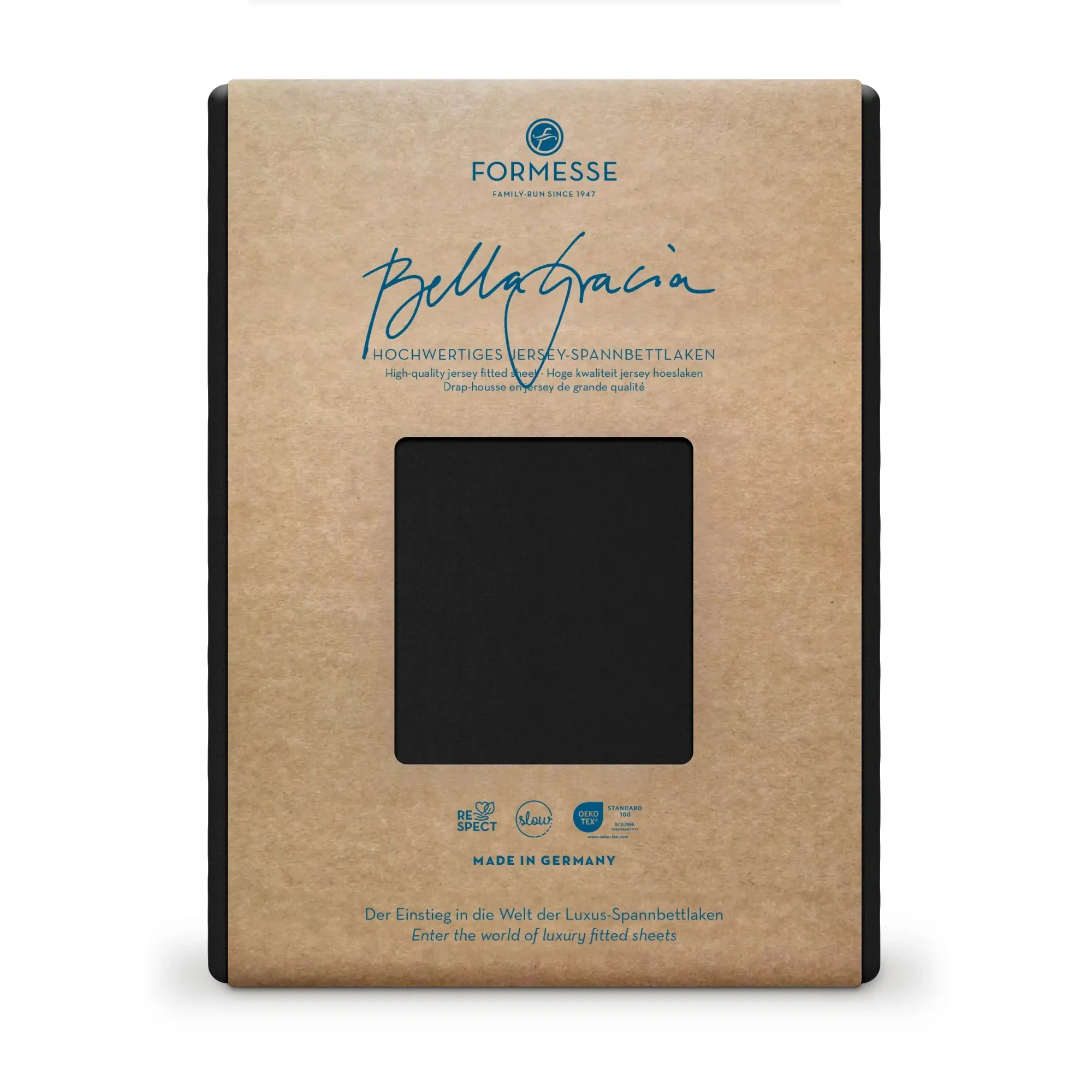 Formesse Spannbettlaken BELLA GRACIA Jersey Schwarz Produkt 2 Formesse Spannbettlaken BELLA GRACIA Jersey Schwarz 2