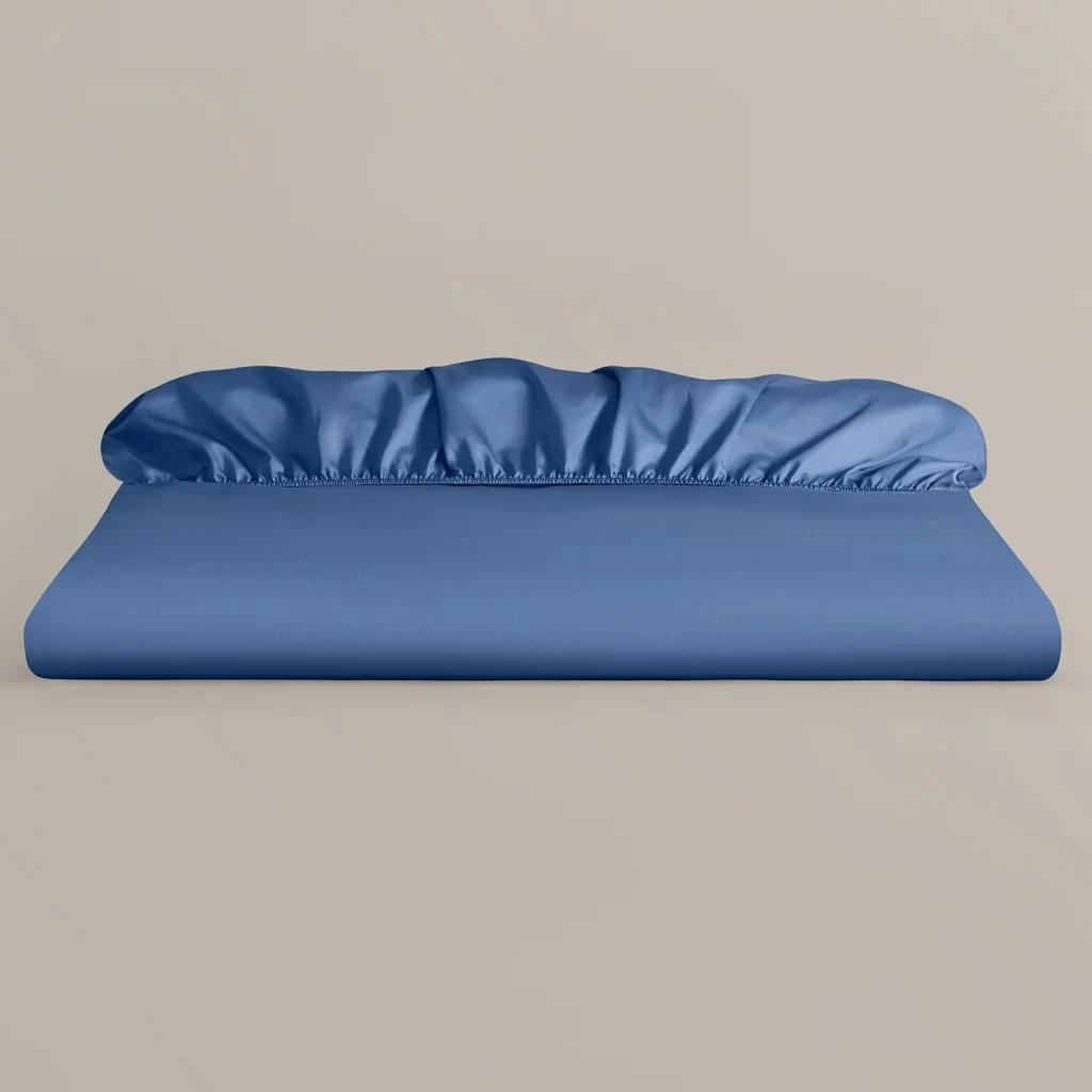 Royfort Spannbettlaken SATIN Azurblau Produktbild Royfort Spannbettlaken SATIN Azurblau
