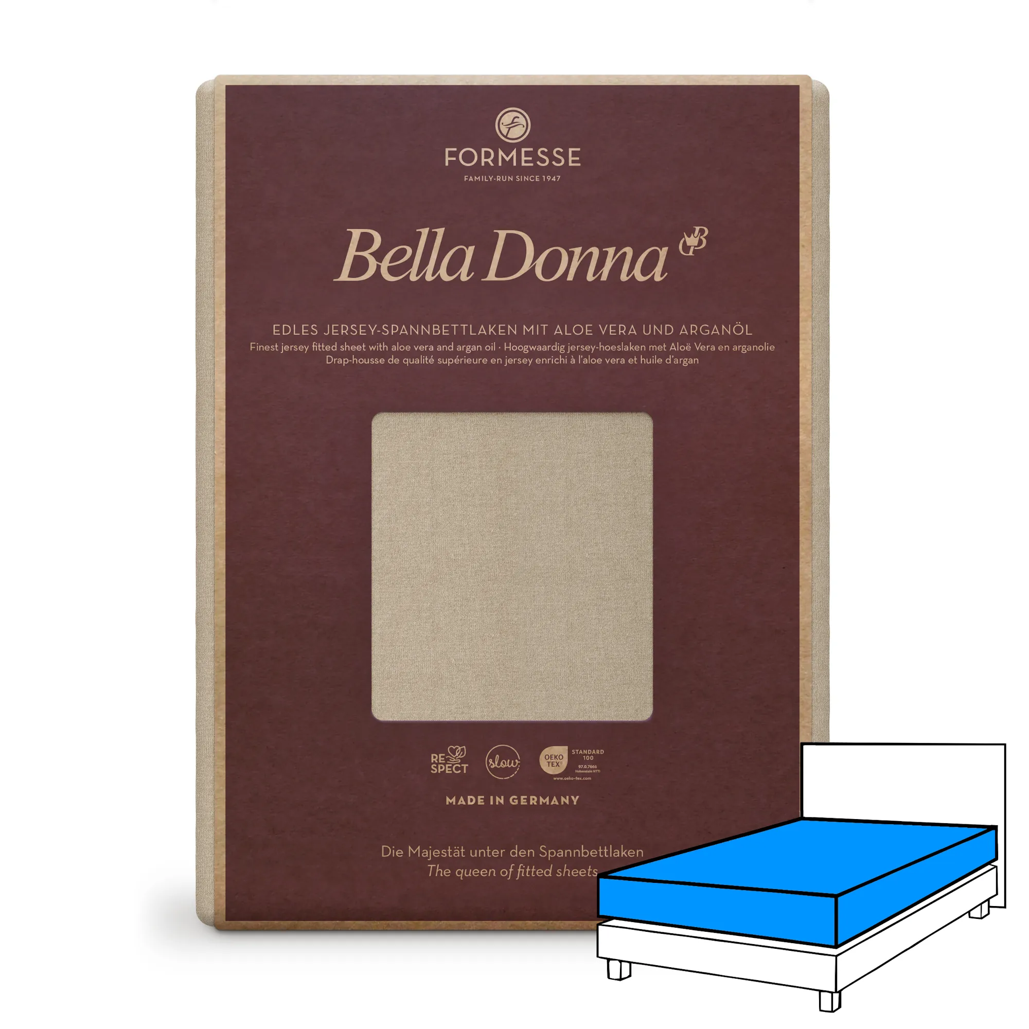 BELLA DONNA Spannbettlaken Jersey Champagner 1