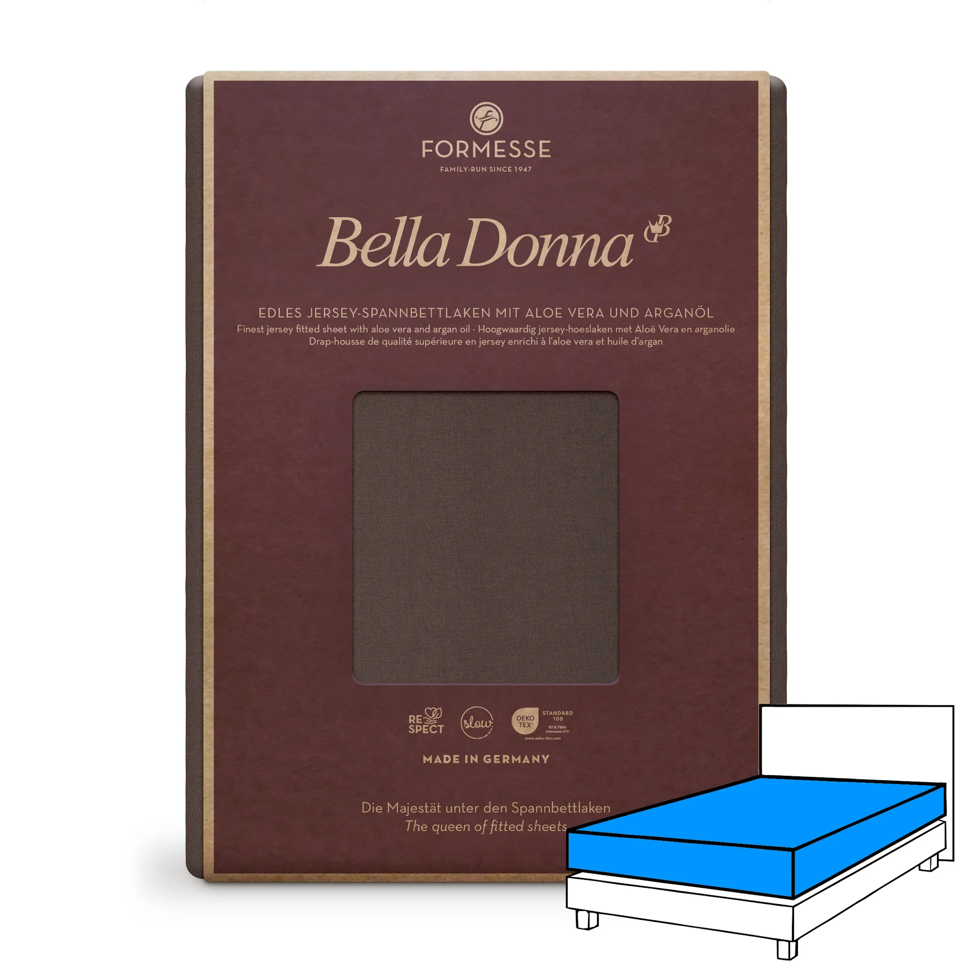 BELLA DONNA Spannbettlaken Jersey Mokka 1
