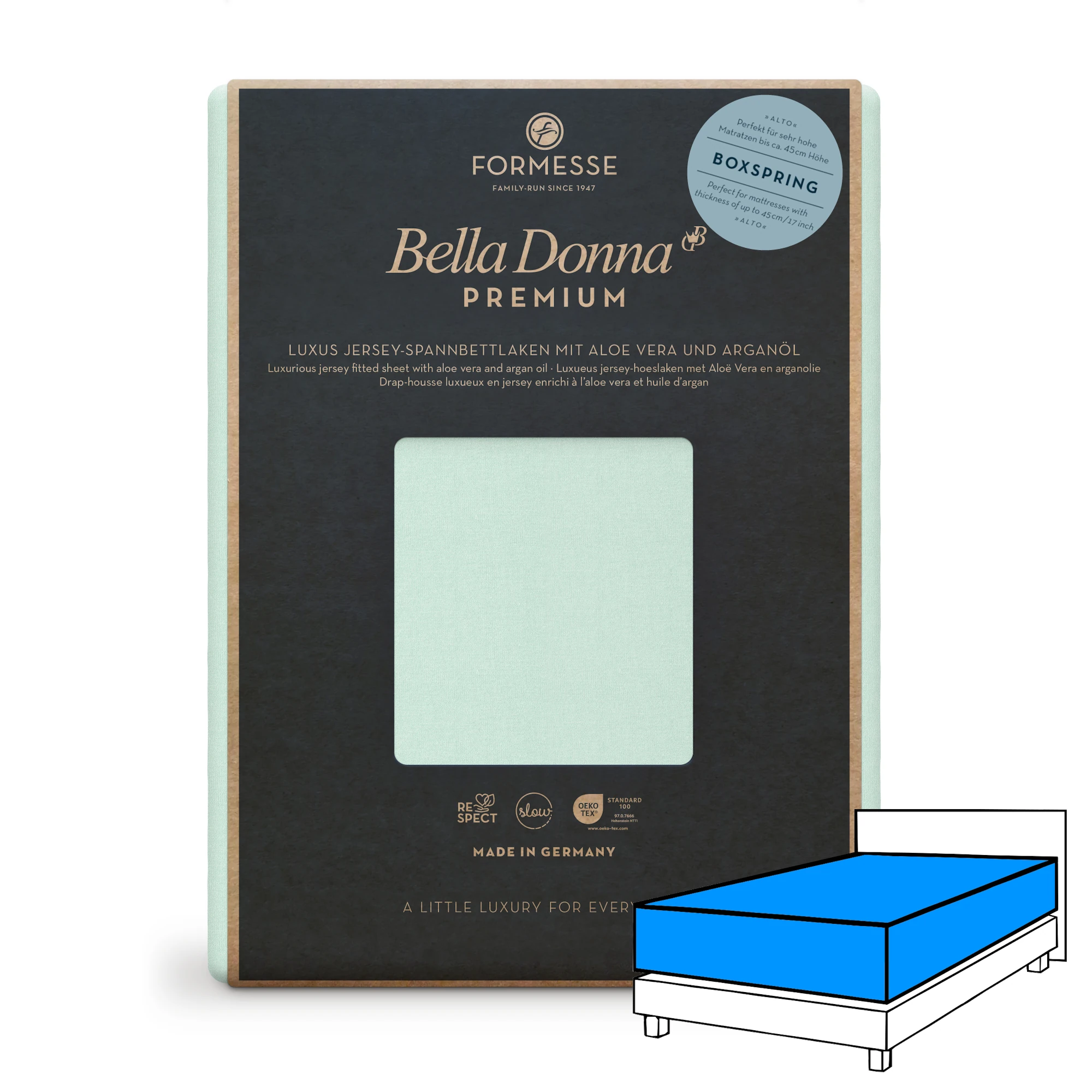 Bella Donna PREMIUM ALTO Spannbettlaken Jersey Pastellgrün